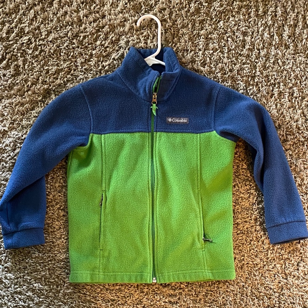 Columbia Two-Tone Blue and Green Fleece Jacket